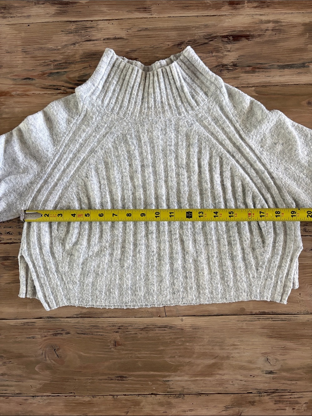 Topshop Light Gray Ribbed Mock Neck Sweater - Picture 3 of 5